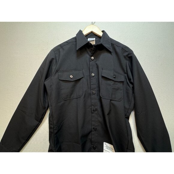 DSCP Quarterdeck Collection Mens Long Sleeve Dress Shirt 15.5-34SL Black Formal - Picture 6 of 11